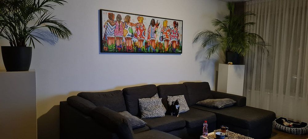 Happy Curvy Ladies | Panorama  by Vrolijk Schilderij 