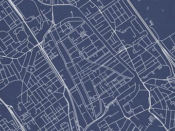 Carte de Delft Centrum en bleu royal sur Map Art Studio