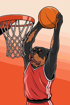 Rottweiler Basketbal van Vicky Hanggara