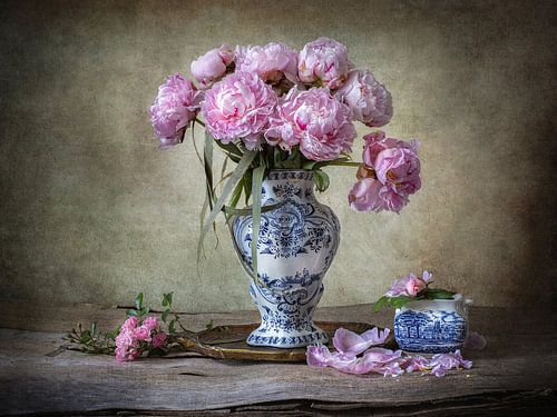 Peony in Delft Blue