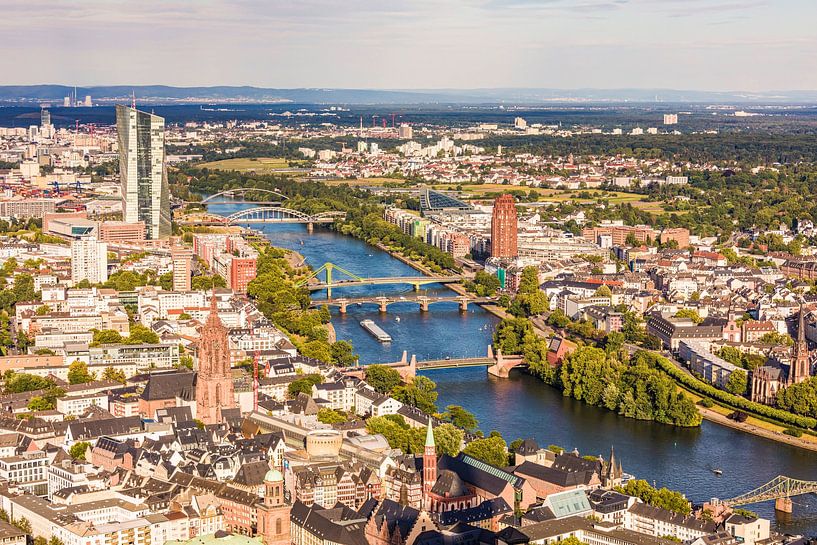 Frankfurt am Main with the cathedral and the ECB by Werner Dieterich