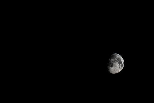 The beautiful moon in the dark night.