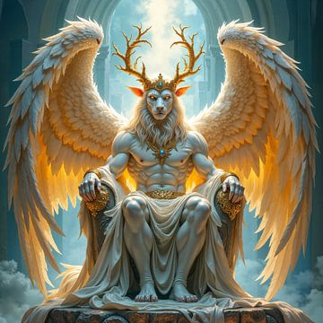 THARION - Geflügelter Löwengott auf einem himmlischen Thron