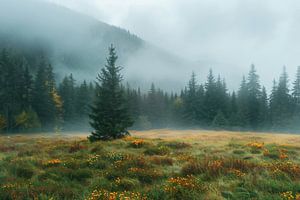 Berge im Nebel