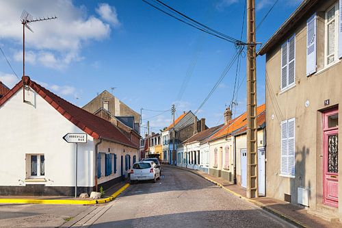 Slaperig straatje in Le Crotoy, Picardië, Frankrijk