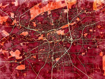 Kaart van Lippstadt in de stijl 'Amber Autumn' van Maporia