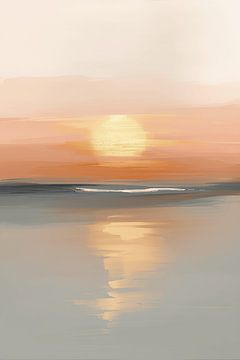 Sanfter Sonnenuntergang am ruhigen Horizont