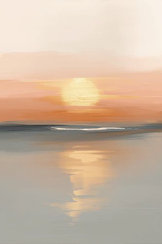 Zachte zonsondergang aan de kalme horizon