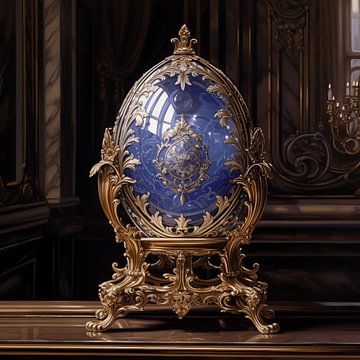 Fabergé-Ei gold/blau von TheXclusive Art
