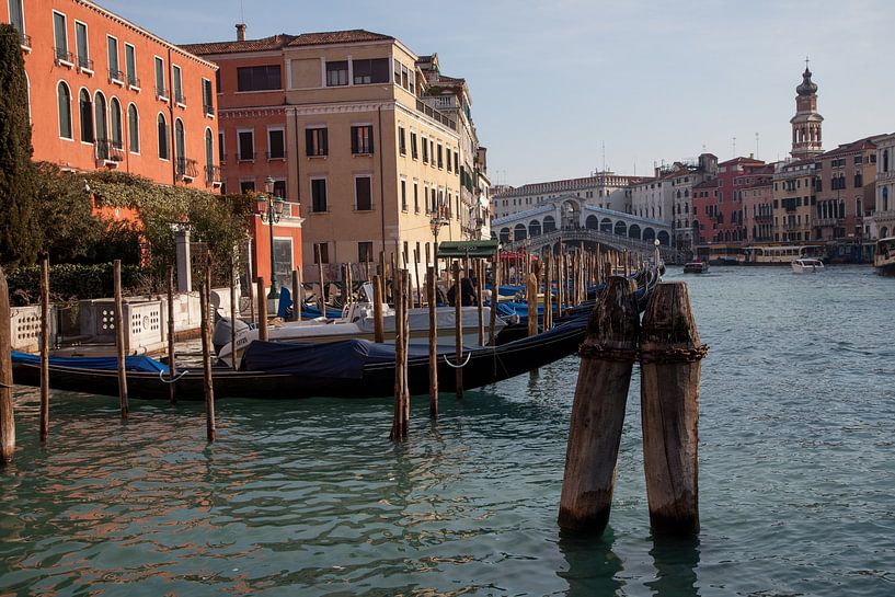 Old buildings by the canal in the old centre of Venice, Italy by Joost Adriaanse
