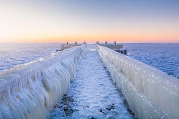 Lever de soleil Afsluitdijk hiver