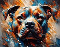 Staffy Bull Terrier Art Print 1 | Unique Dog Portrait by Johanna's Art