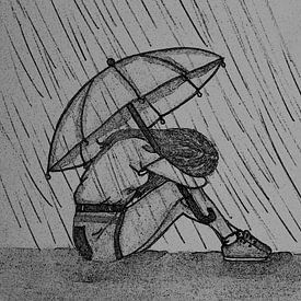 Mädchen im Regen von Jose Lok