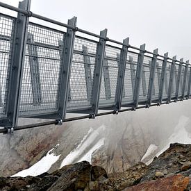 Mysterious bridge in the clouds or mist,  Canadian mountains by Jutta Klassen