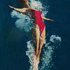 Meisje duikt in het water VI van Jan Keteleer