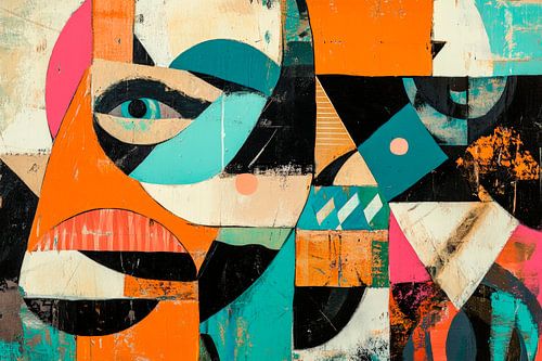 Abstracte kunst in felle kleuren