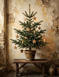 Décoration murale rustique sur le thème du sapin de Noël sur haroulita