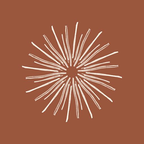Elementen en seizoenen | Vuur, zon, zomer | Minimale Illustratie