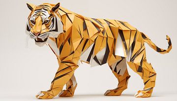 Panorama de tigres en origami sur TheXclusive Art