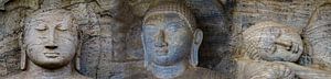Triptychon Buddha-Statuen