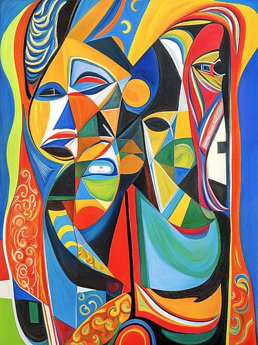 Moderne bunte versteckte Gesichter