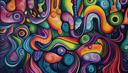 Abstracte rondjes kleurrijk panorama