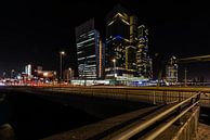 Rotterdam bij Nacht vanaf de Erasmusbrug. van Brian Morgan thumbnail