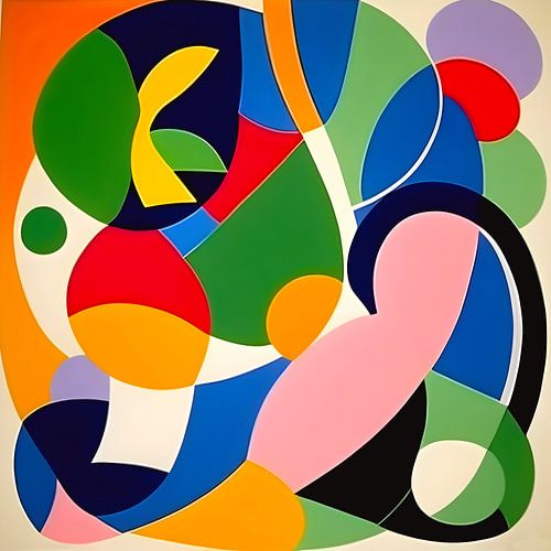 Knip Collage, organisch vormen in een grafisch compositie