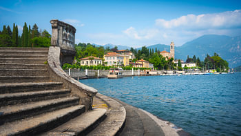 Tremezzo trappen en meer. Comomeer, Italië