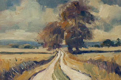 Landweg in de herfst