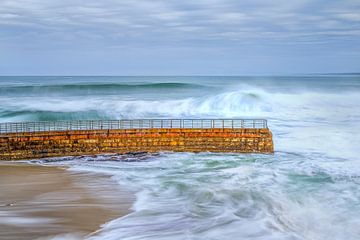 Breaking Waves and a Seawall by Joseph S Giacalone Photography
