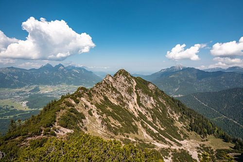 Uitzicht vanaf de Tauern naar Reutte en de Außerfern
