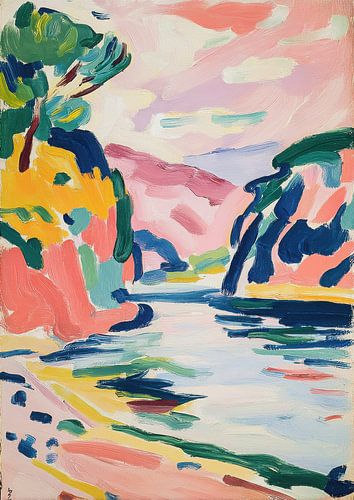 Rivierlandschap - Matisse-stijl