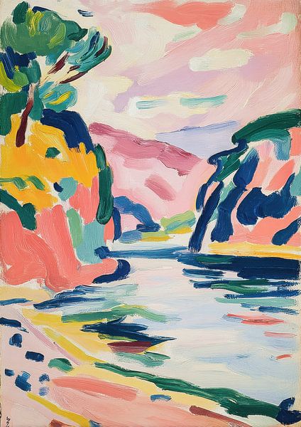 Flusslandschaft – Matisse-Stil von Niklas Maximilian