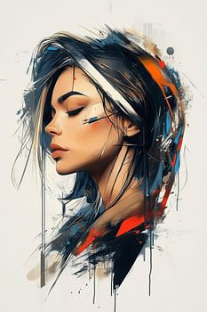 Profil de la femme artistique abstraite