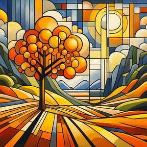 Orangenbaum inspiriert von Mondrian.  (4)
