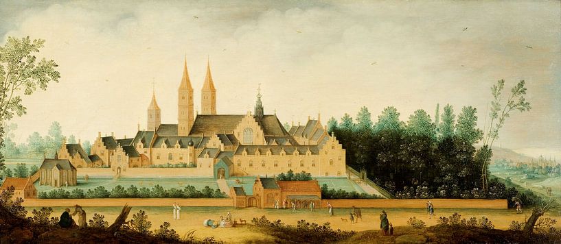 Ansicht der Abtei von Egmond-Binnen, Claes Jacobsz van der Heck von Meisterhafte Meister