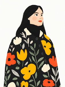 loemen Mode mit Flair - moderne Frau im grafischen Stil