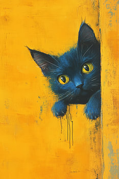 Chat qui fait coucou