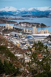 Overview over Ålesund with the Sunnmøre Alps in the background, Norway by qtx