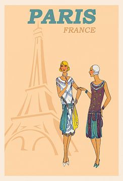 Fashion Sketch Paris Eiffel Tower by Peter Balan