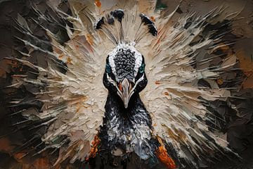 Dynamische pauw in abstract ontwerp van Art & Soul Creations