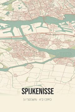 Vintage map of Spijkenisse (South Holland) by Rezona