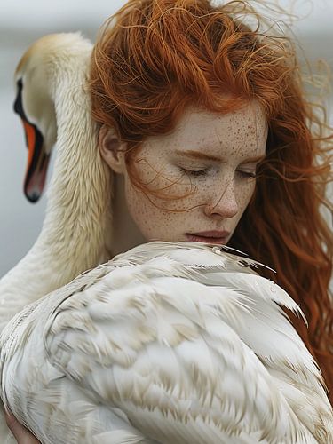 De zwaan knuffelen