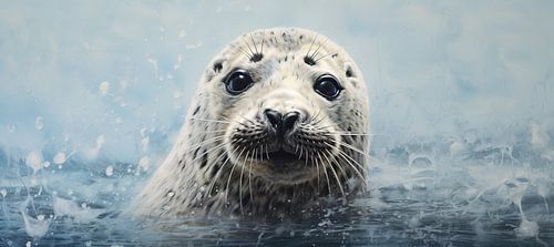 Hyper-realistische Robbe | Neugieriger Blick der Robbe