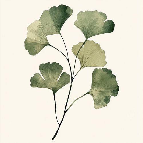 Ginkgo-Blatt - Botanische Kunst im Vintage-Stil