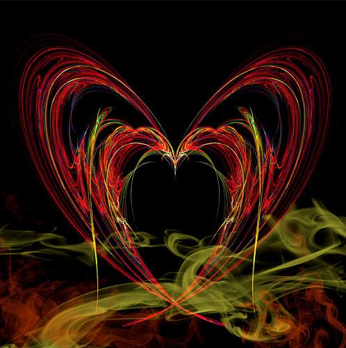 Fractal Double Heart by Roswitha Lorz