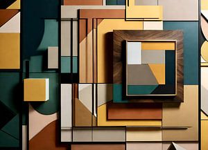 3D Geometric Abstract Art with circles