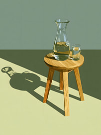 Stillleben mit einer Karaffe im Sonnenlicht von Mosaic Dialogue