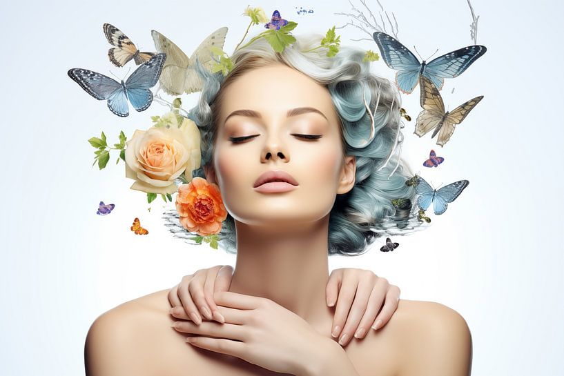Image de beauté d'une femme, soins de la peau, soins du corps, salon de beauté, design artistique par Animaflora PicsStock